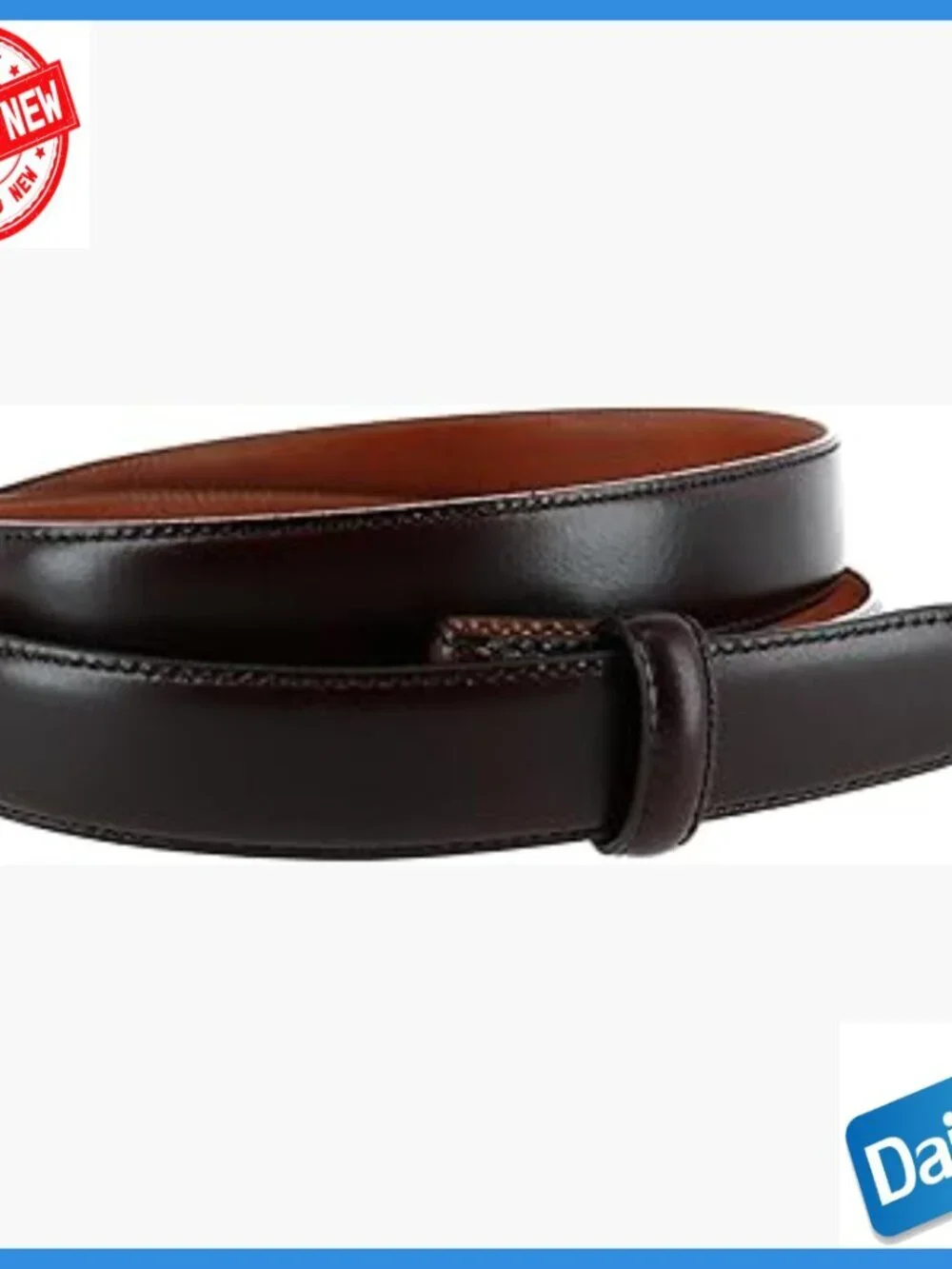 Men's 1 Inch Leather Belt Strap, Snap Closure, Adjustable, Golf Accessory